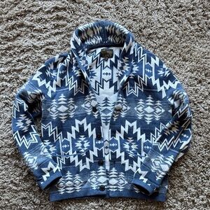 Lucky Brand Men's Blue and White Cardigan